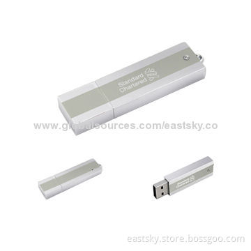 Promotional metal USB flash drive, 64MB to 32GB memory capacity